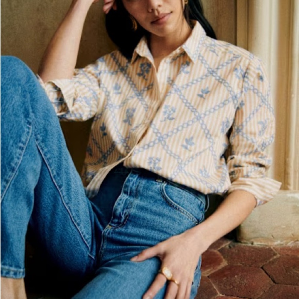 Sézane x lucia vergara Striped Button-Up Shirt